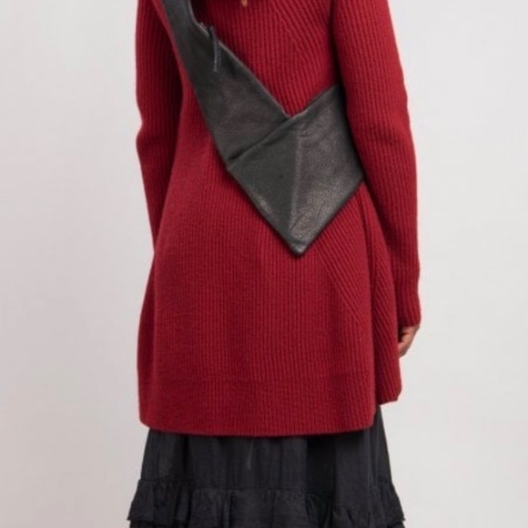 TRIPPEN Crossbody Black Leather Bag XL Avant-Garde New - Picture 4 of 12